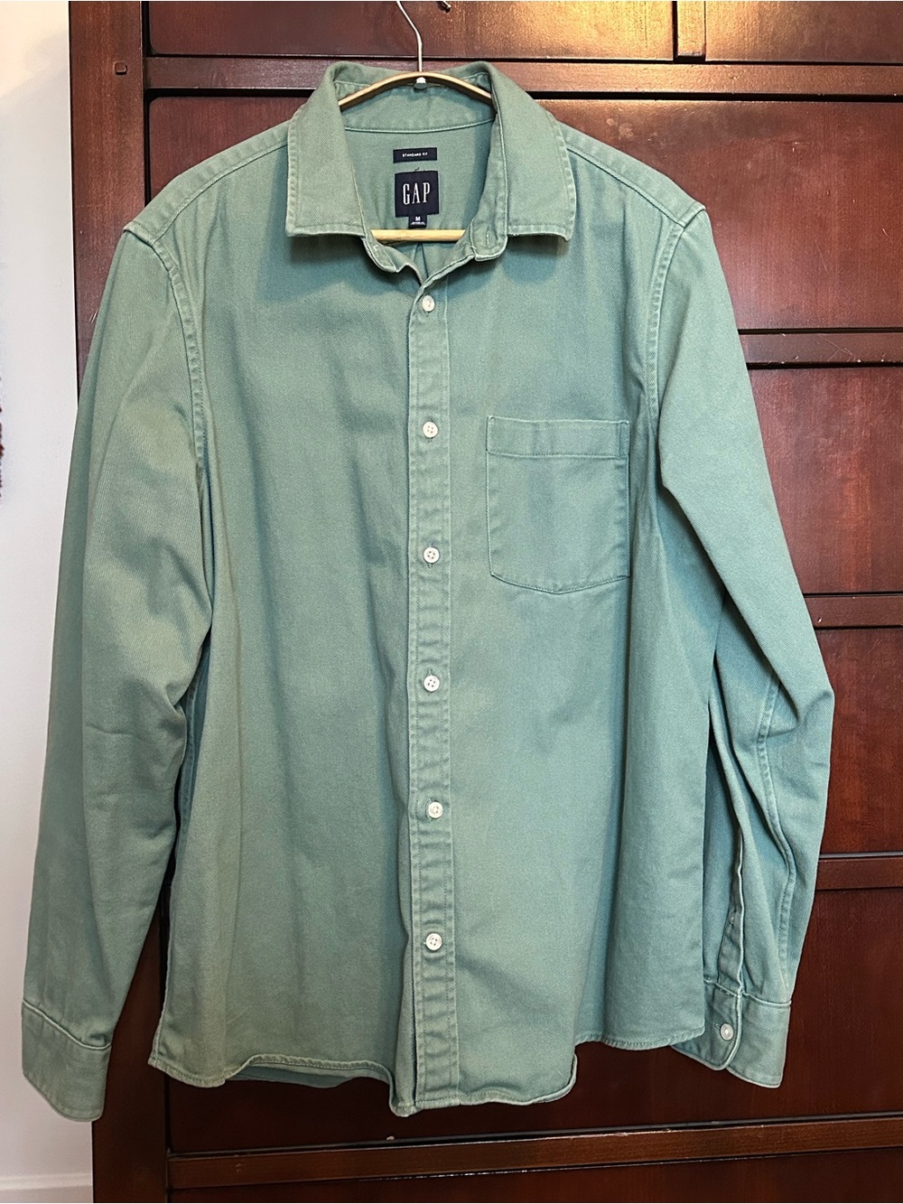 Gap Washed Green Heavy Twill Overshirt Mens Size Medium